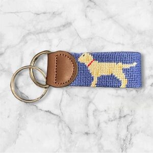 Yellow Lab Needlepoint Key Fob